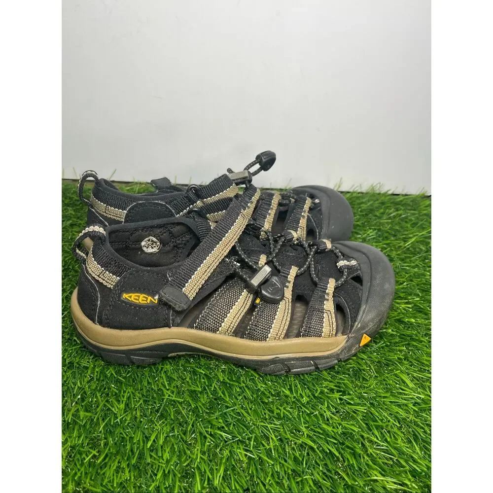 KEEN Newport H2 Kids Sandals Size 1 Youth Black Beige Waterproof Outdoor Hiking